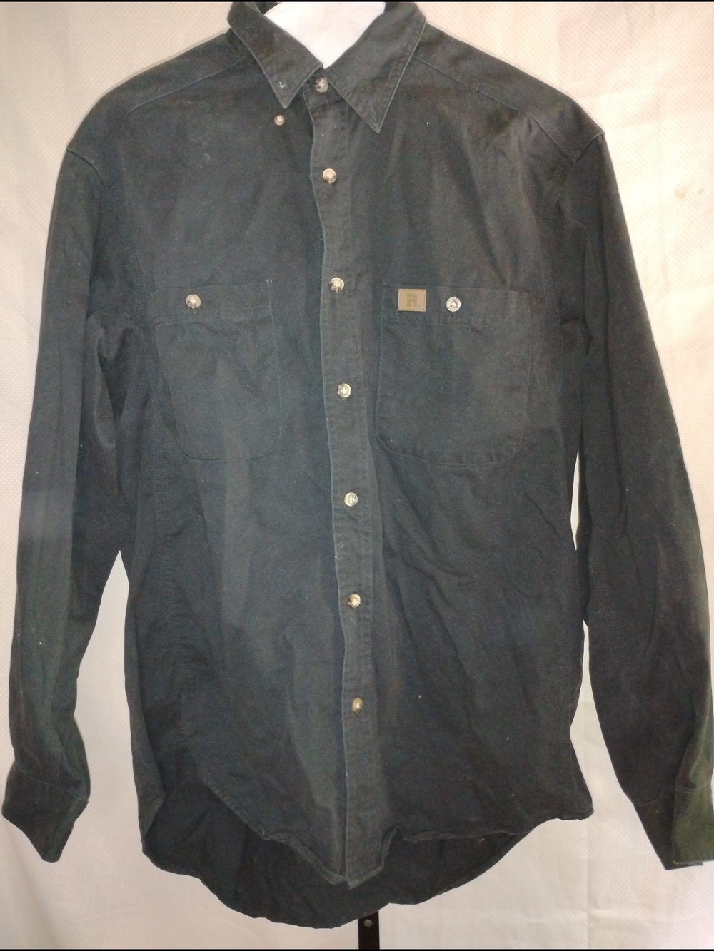 Wrangler Men's Black Long-Sleeve Riggs Workwear Button-Down Shirt